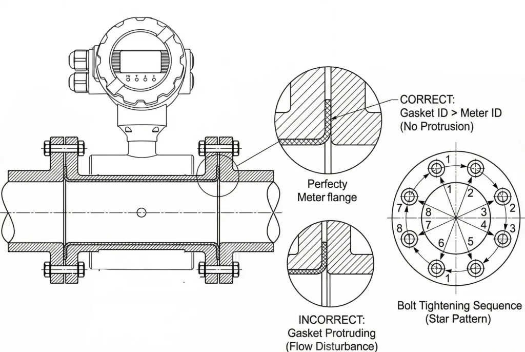 electromagnetic flowmeter Flange Connection & Gaskets